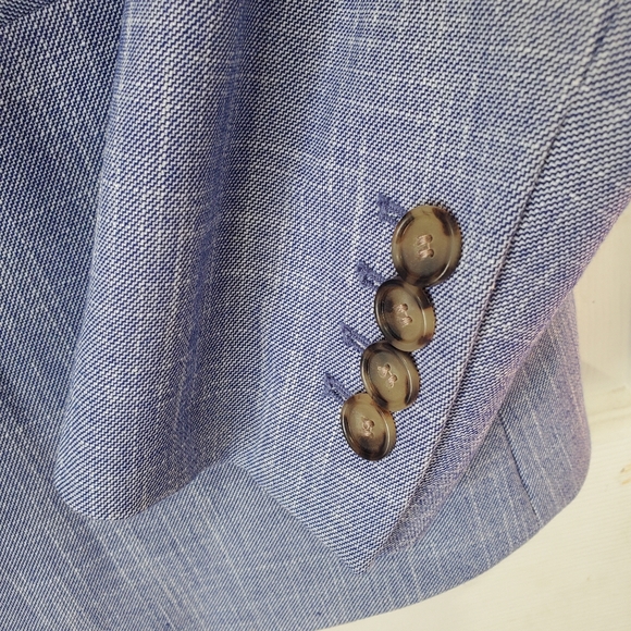 Ann Taylor Cutaway Blazer in Cross Weave Blue Size 4 NWT - Picture 11 of 15